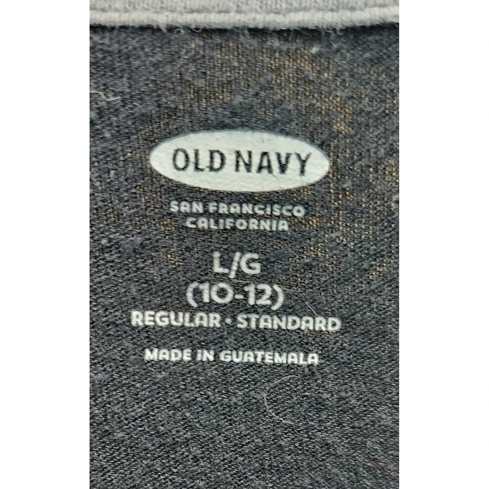 Old Navy Long Sleeve Graphic T Shirt Kids Large 10 12 Black Number‎ 94